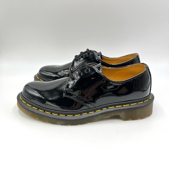 Dr Martens Womens Size 5 Black Patent‎ Lamper 1461 3-Eye Leather Oxfords Shoes - Picture 7 of 15
